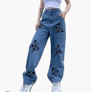 Akivide Women's Butterfly High Waisted Wide Leg